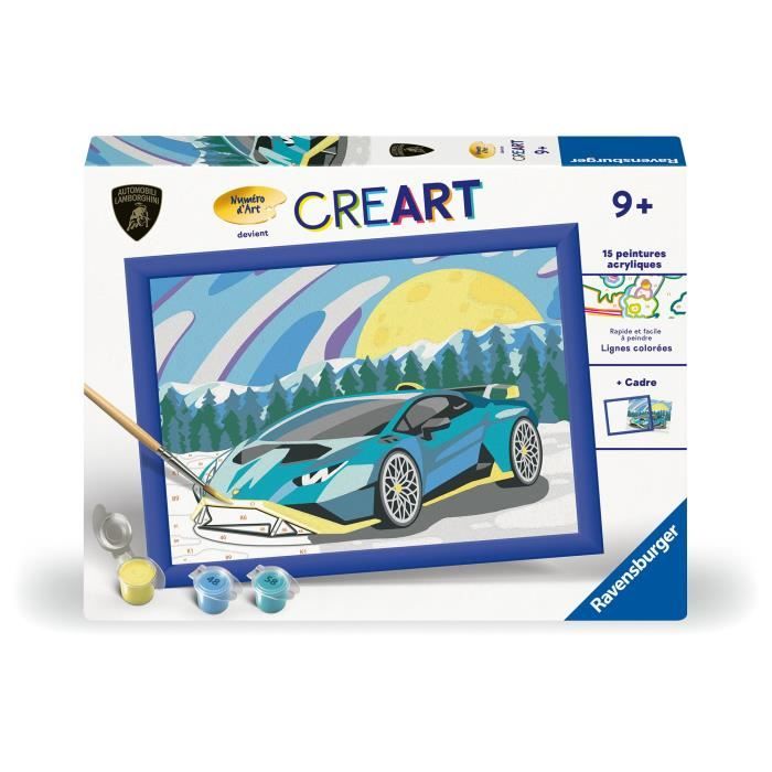 CreArt Kids Paint by Numbers Kit Lamborghini 18x24cm Ages 7+ 25842 Ravensburger