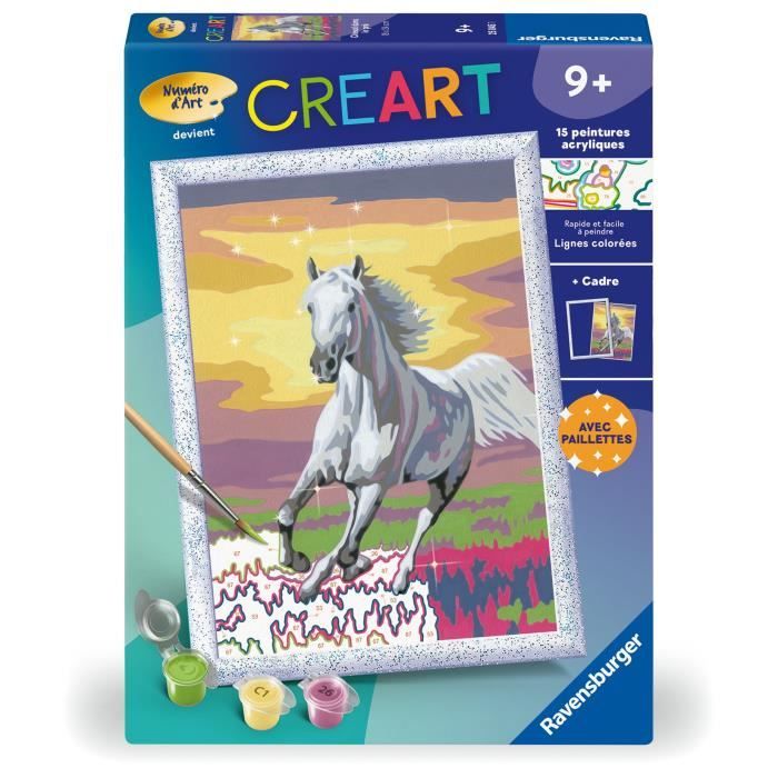 CreArt Kids Paint by Numbers Kit Horse in the Meadow 18x24cm Ages 7+ 25845 Ravensburger