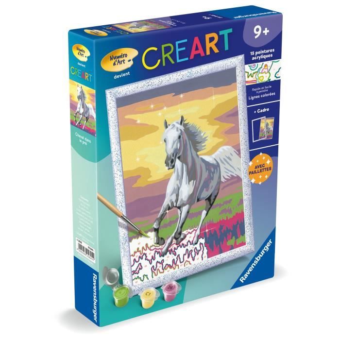 CreArt Kids Paint by Numbers Kit Horse in the Meadow 18x24cm Ages 7+ 25845 Ravensburger