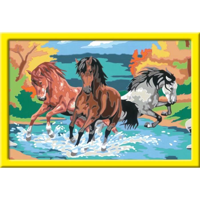 CreArt Kids Paint by Numbers Kit Horde of Horses 31x21cm Ages 9+ 25846 Ravensburger