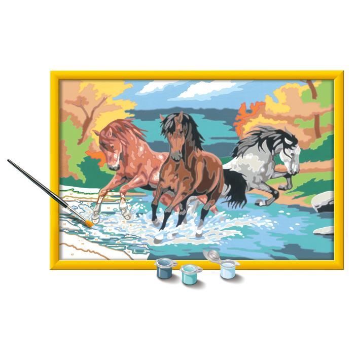 CreArt Kids Paint by Numbers Kit Horde of Horses 31x21cm Ages 9+ 25846 Ravensburger