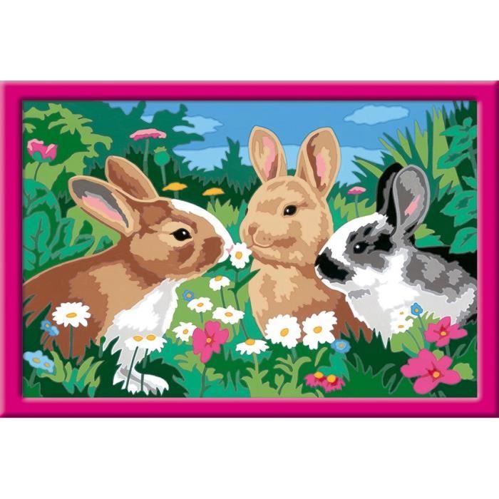 CreArt Kids Paint by Numbers Kit Rabbits in the Meadow 31x21cm Ages 9+ 25847 Ravensburger