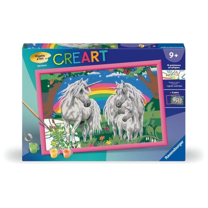 CreArt Kids Paint by Numbers Kit 31x21cm In the Land of Unicorns, Ages 9+, 25849