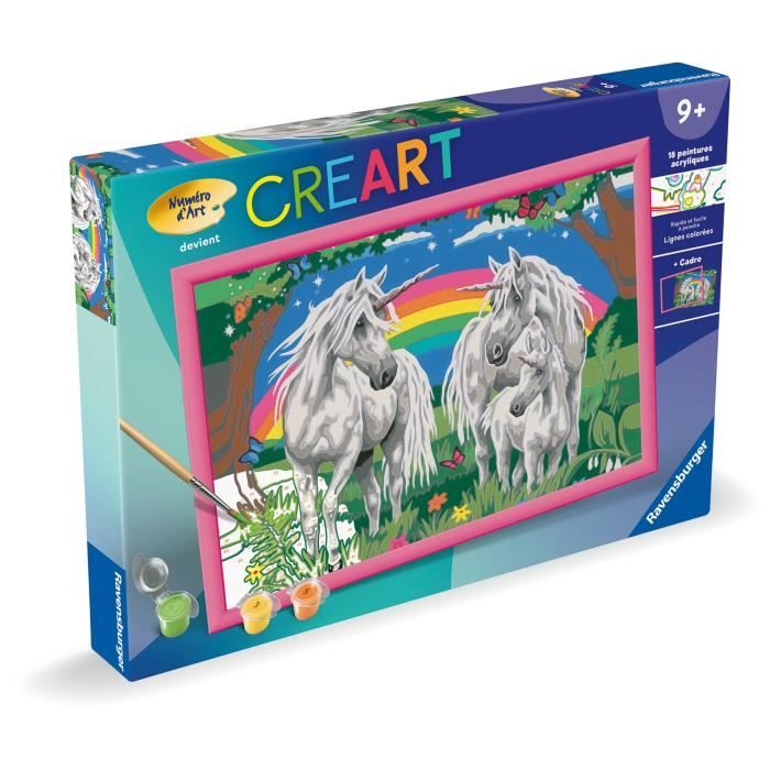 CreArt Kids Paint by Numbers Kit 31x21cm In the Land of Unicorns, Ages 9+, 25849