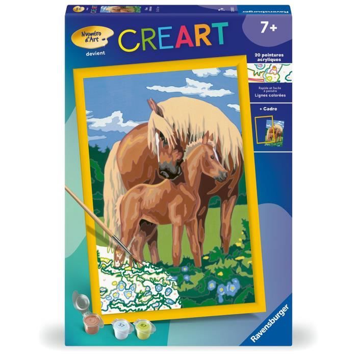 Ravensburger CreArt Kids Paint by Numbers Kit Proud Horses 31x21cm Ages 7+ 25850
