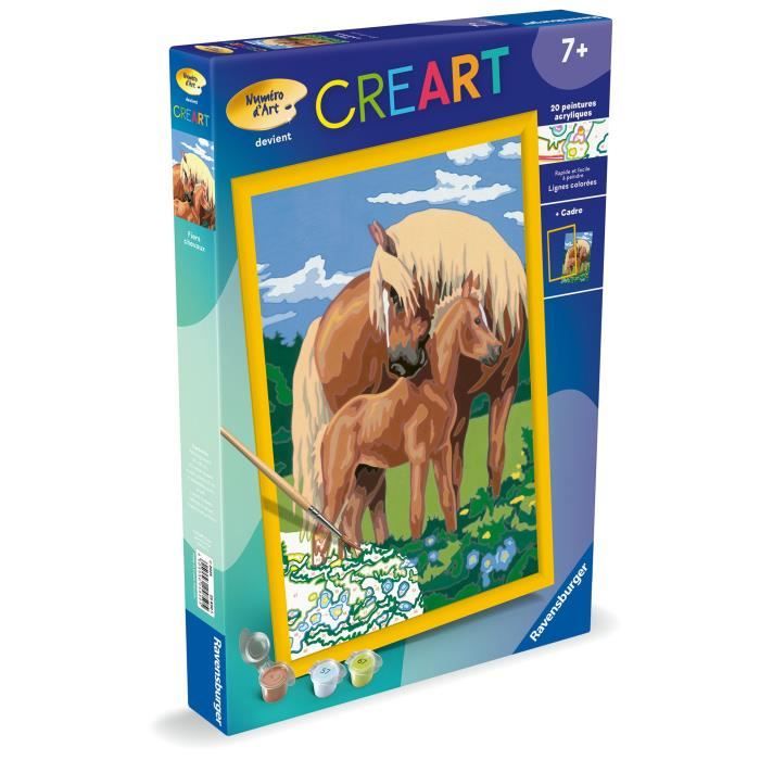 Ravensburger CreArt Kids Paint by Numbers Kit Proud Horses 31x21cm Ages 7+ 25850