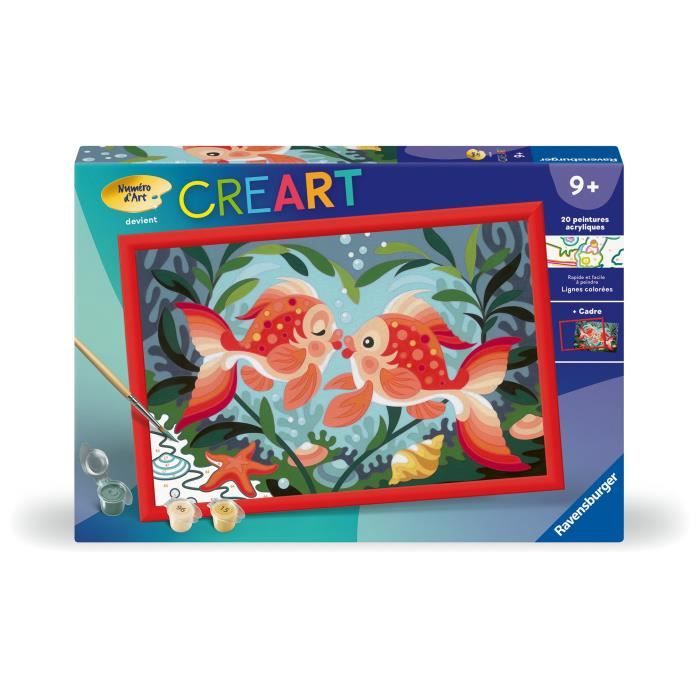 Ravensburger CreArt Kids Paint by Numbers Kit Fish Kisses 31x21cm Ages 7+ 25853