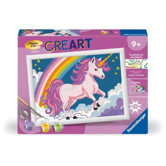 Ravensburger CreArt Kids Paint by Numbers Kit Neon Unicorn 18x24cm Ages 7+ 25904