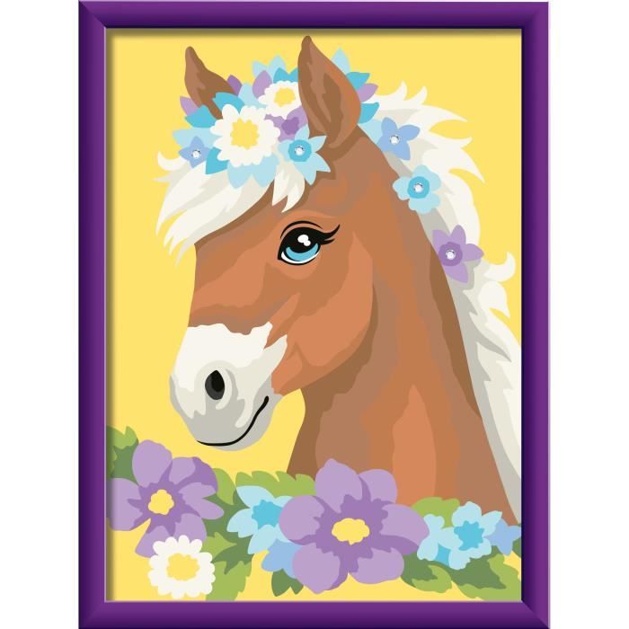 Ravensburger CreArt Kids Paint by Numbers Kit Flowery Horse 18x24cm Ages 7+ 25906
