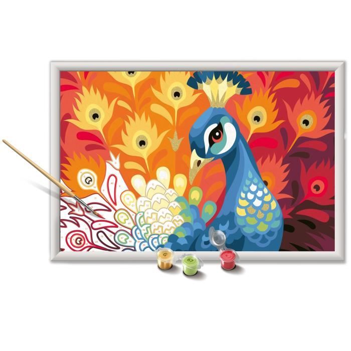 CreArt Kids Paint by Numbers Kit 31x21cm Peacock, Ages 9+, 25907