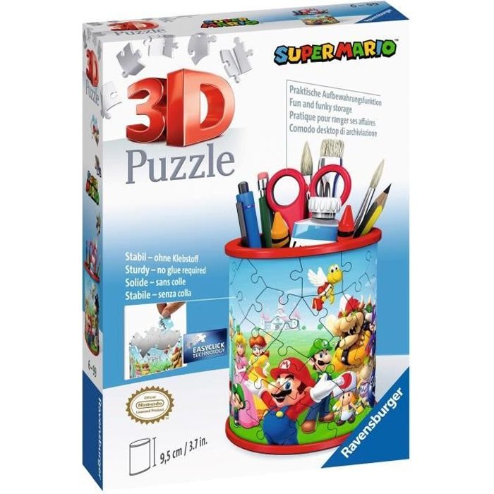 Ravensburger - Super Mario 3D Pencil Holder - 54 Pieces - No Glue Required - Ages 6+