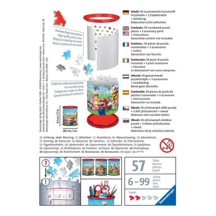 Ravensburger - Super Mario 3D Pencil Holder - 54 Pieces - No Glue Required - Ages 6+