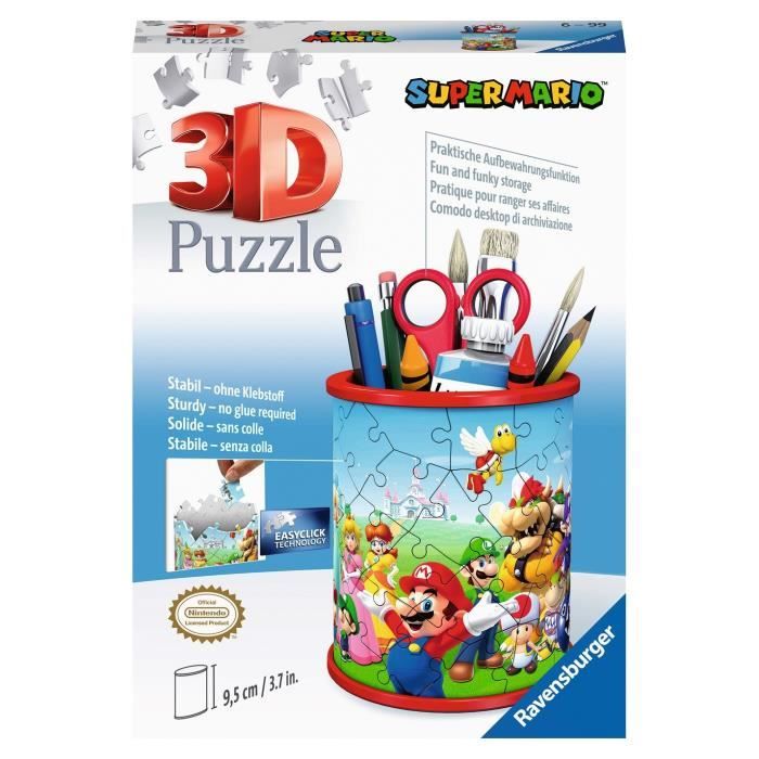 Ravensburger - Super Mario 3D Pencil Holder - 54 Pieces - No Glue Required - Ages 6+