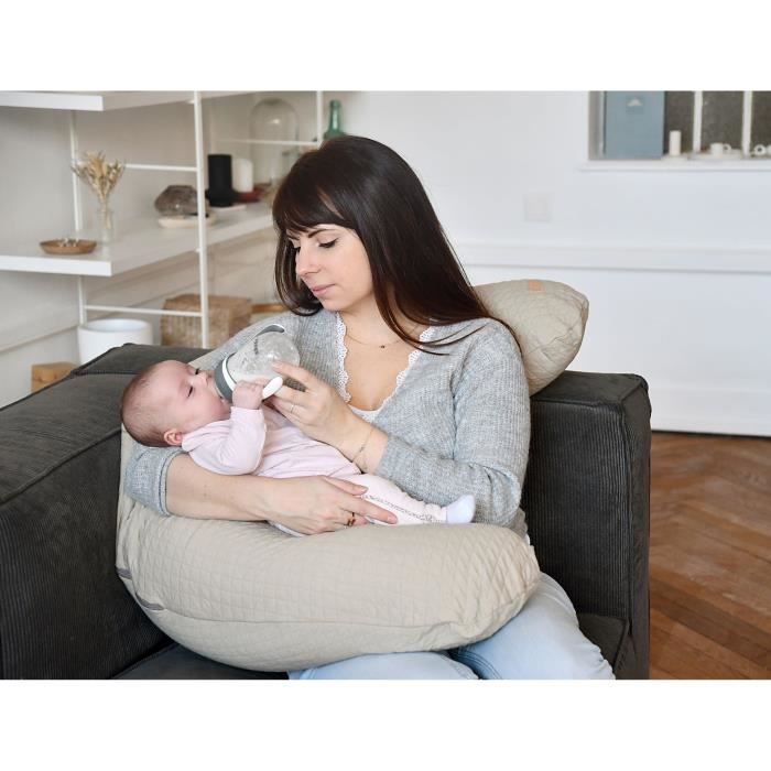 BÉABA Maternity Pillow - Big Flopsy™ - Cotton Flower - 180 cm - Linen