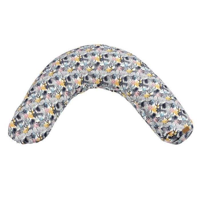 BÉABA - Big Flopsy - Coussin de grossesse et d'allaitement - Fleur de coton - 180 cm - Jungle