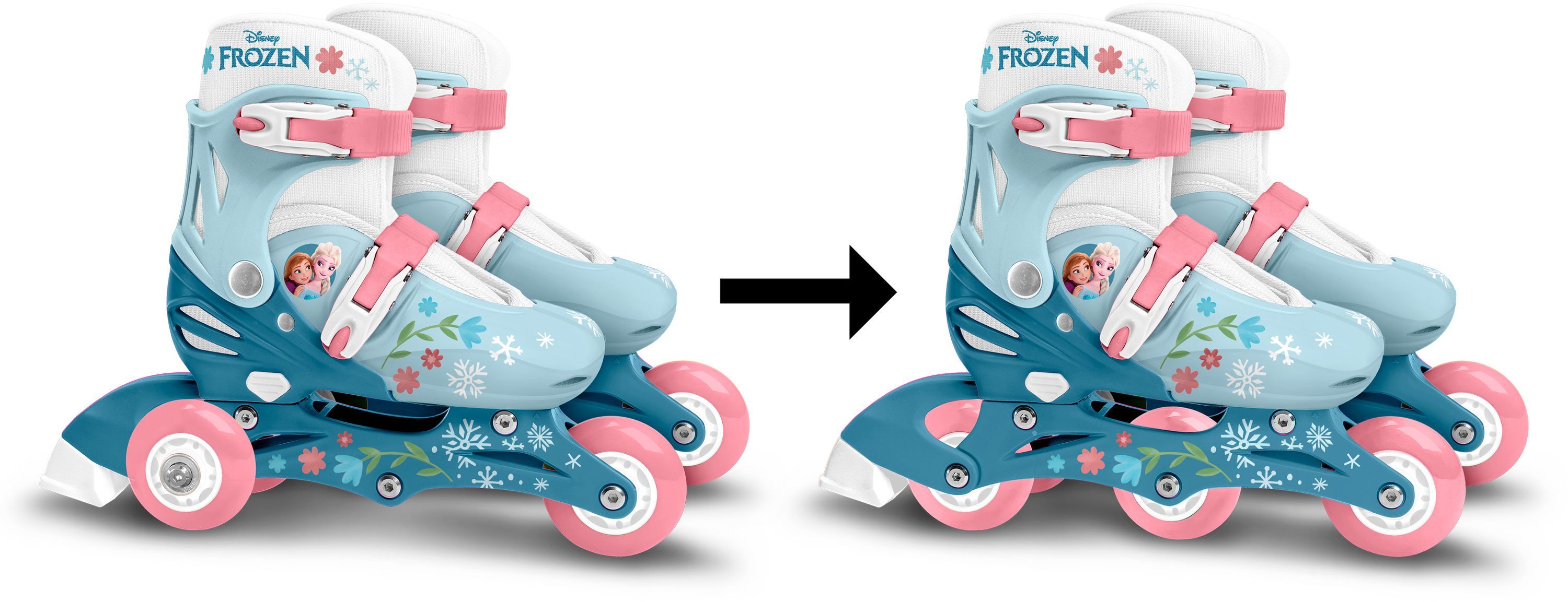 2-in-1 Inline Skates - Frozen - Girls - Blue - Size 27-30