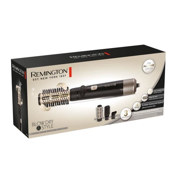 REMINGTON AS7580 R Blow D&S Blow Dryer Brush – ionic technology – 3 accessories: 40mm brush, flat brush and concentrator