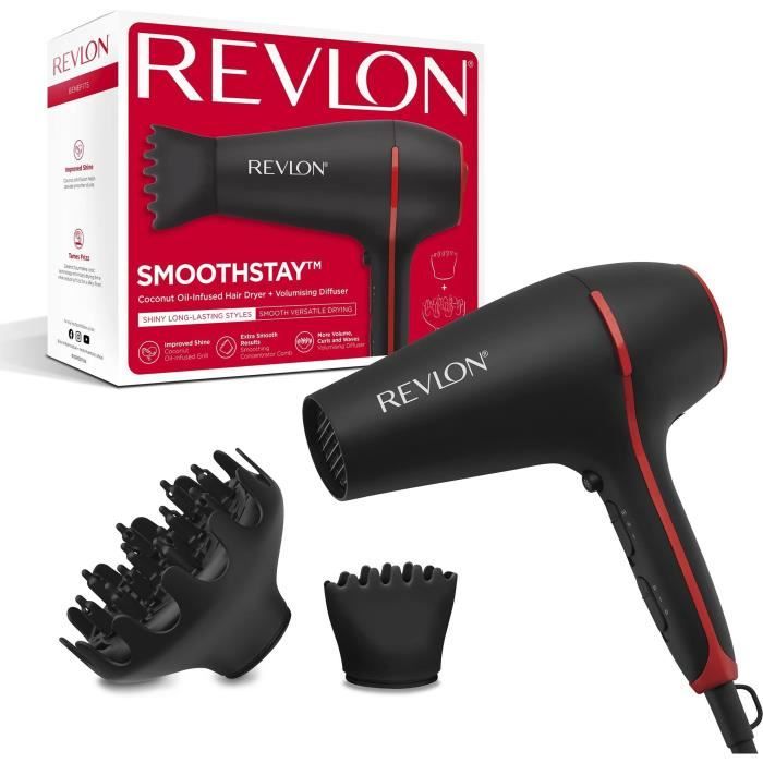 REVLON Smoothstay Hair Dryer - RVDR5317E - 2000 W - 3 Heat Settings - 2 Speed Settings