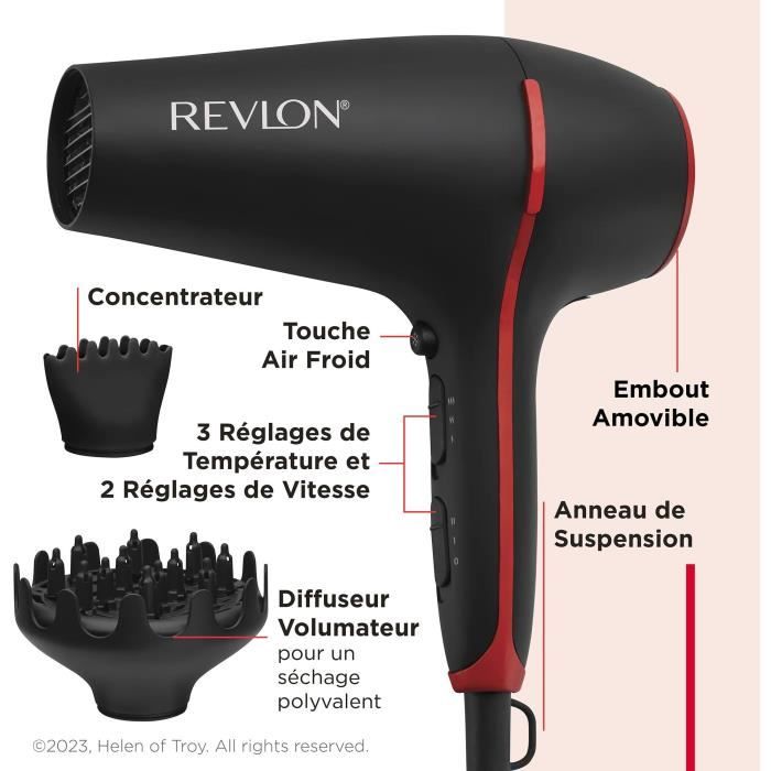 REVLON Smoothstay Hair Dryer - RVDR5317E - 2000 W - 3 Heat Settings - 2 Speed Settings