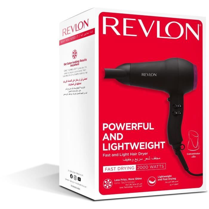 REVLON Hair Dryer - RVDR5823E3 - 2000 W - 3 Heat Settings - 2 Speed Settings