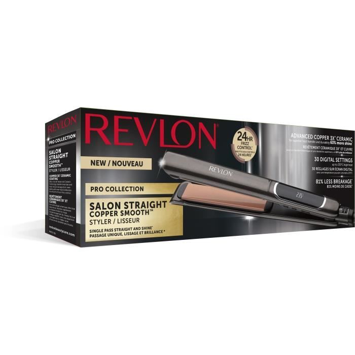 REVLON Salon Straight Copper Smooth Styler RVST2175E - Ceramic Plates, 80° to 235°C