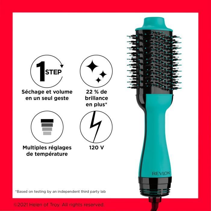 REVLON Volumizing Drying Brush - Teal Blue - Ionic Technology - 2 Speeds, 3 Heat Settings