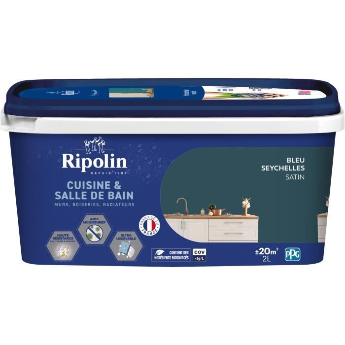Ripolin Kitchen and Bathroom Paint - Seychelles Blue - 2 L