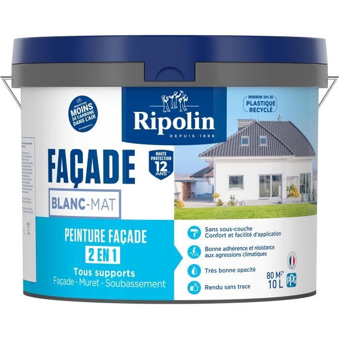 Ripolin Classic 2-in-1 Facade Paint - White - Matte - 10 L