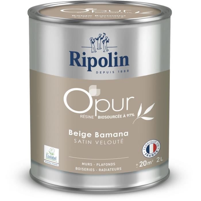 RIPOLIN O'pur Walls Woodwork Radiators Beige Bamana Velvety Satin 2 L
