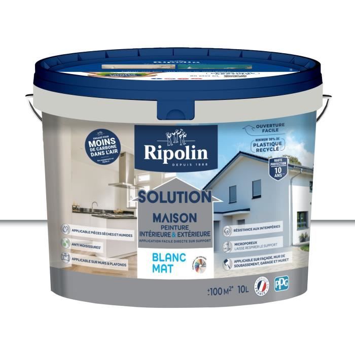 RIPOLIN White Home Solution - 10 L - Integrated Paint Undercoat - Anti-Mold