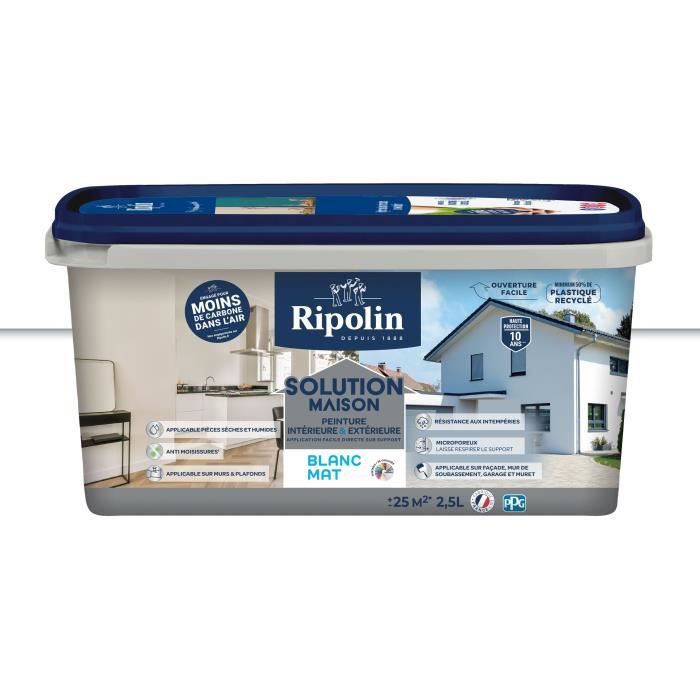 RIPOLIN - Integrated Paint Undercoat - 2.5 L - Anti-mold - Weather Resistant