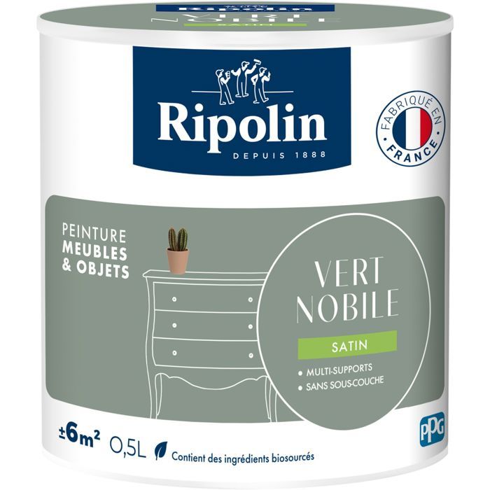 Ripolin - Furniture Paint - 0.5 L - Noble Green - Satin Finish - Indoor/Outdoor
