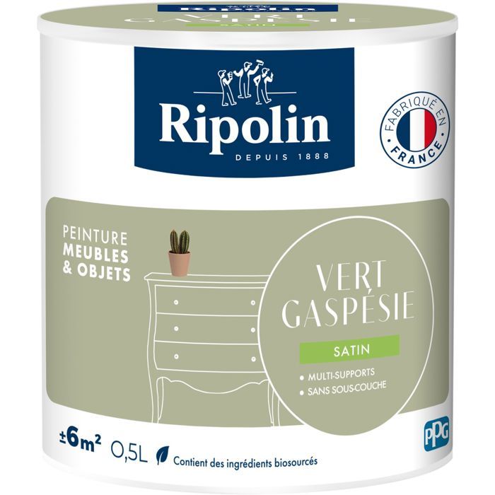 Ripolin Furniture Paint - Gaspé Green - Satin Finish - 0.5 L