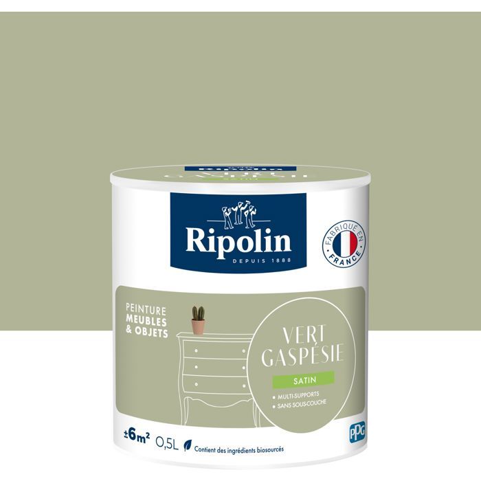 Ripolin Furniture Paint - Gaspé Green - Satin Finish - 0.5 L