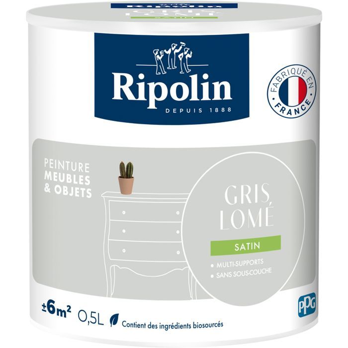 Ripolin Furniture Paint - Lomé Grey - Satin Finish - 0.5 L