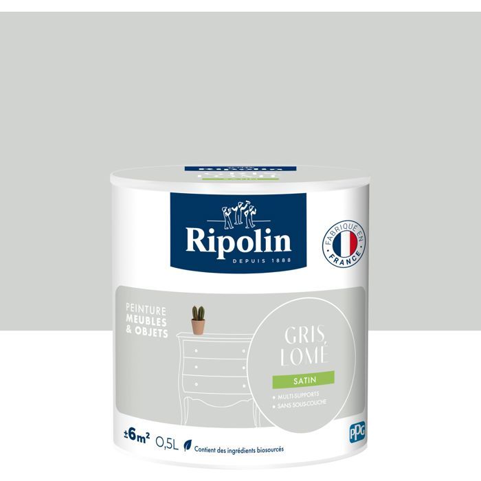 Ripolin Furniture Paint - Lomé Grey - Satin Finish - 0.5 L