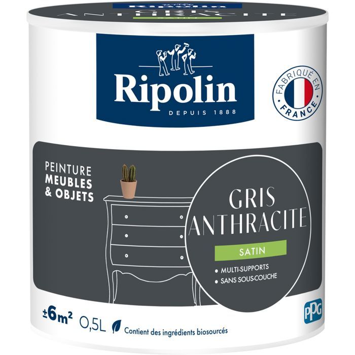 Ripolin Furniture Paint - Anthracite Grey - Satin Finish - 0.5 L