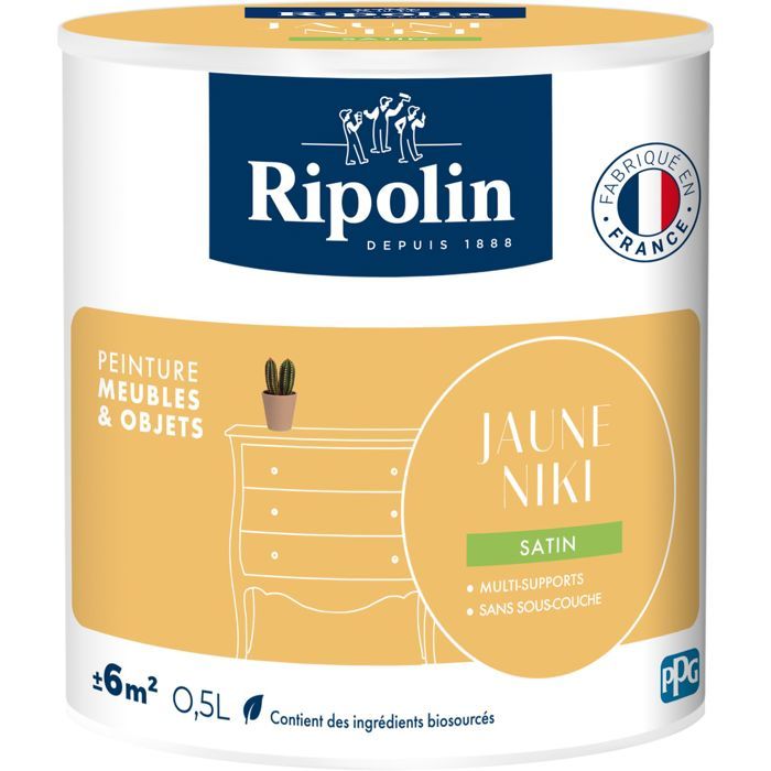Ripolin Furniture Paint - Niki Yellow - Satin Finish - 0.5 L