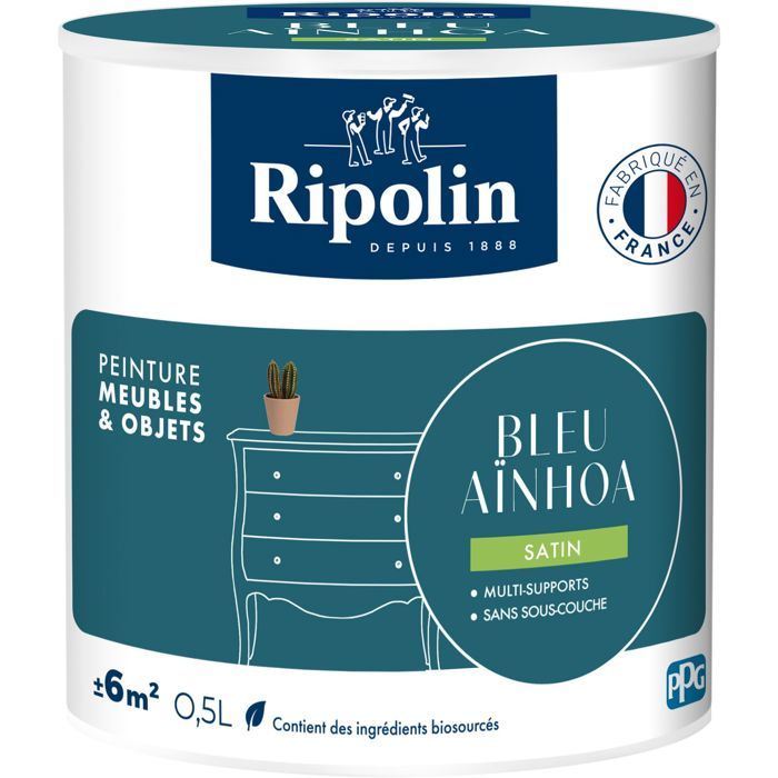 Ripolin Furniture Paint - Ainhoa Blue - Satin Finish - 0.5 L
