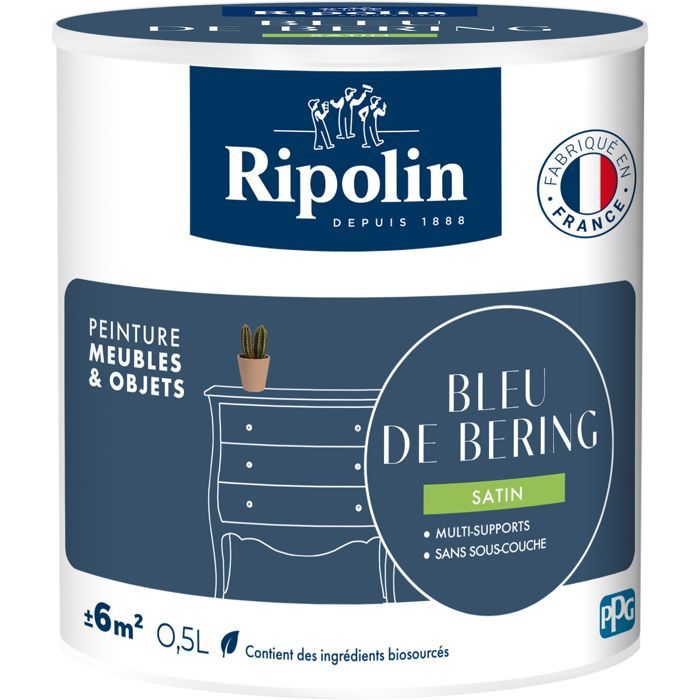 Ripolin Furniture Paint - Bering Blue - Satin Finish - 0.5 L