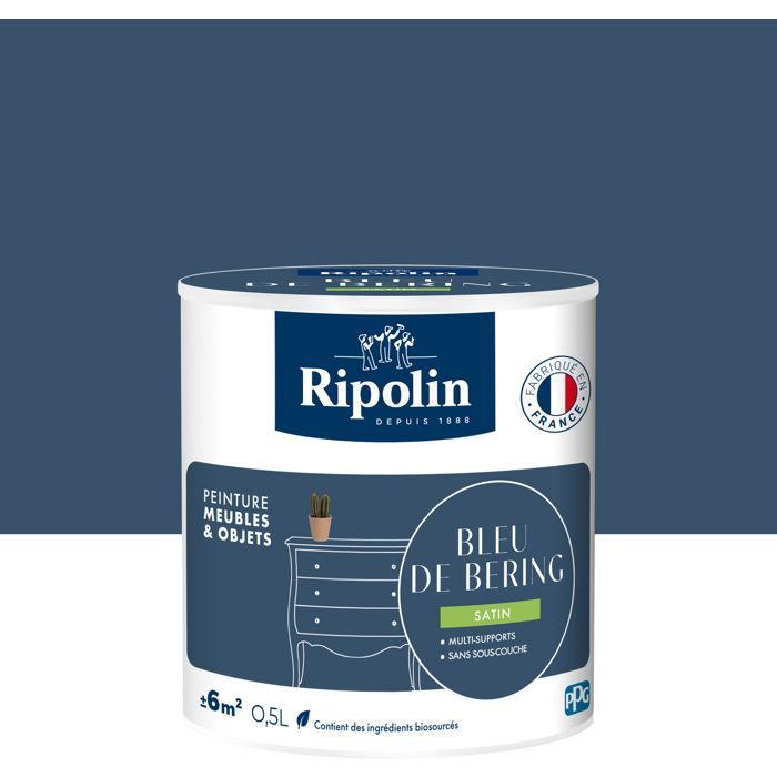 Ripolin Furniture Paint - Bering Blue - Satin Finish - 0.5 L