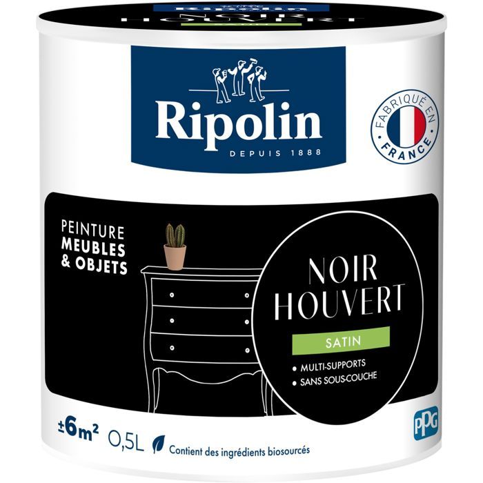 Ripolin Furniture Paint - Black Oak - Satin Finish - 0.5 L