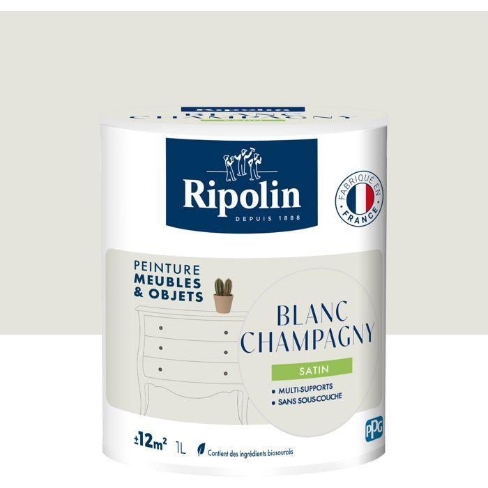 Ripolin Furniture Paint - Champagny White - Satin Finish - 1 L