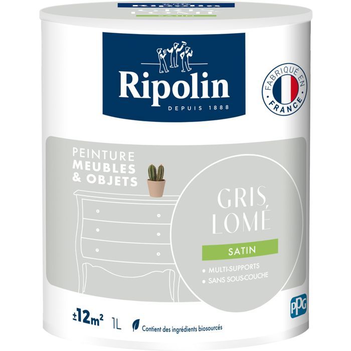 Ripolin Furniture Paint - Lomé Grey - Satin Finish - 1 L