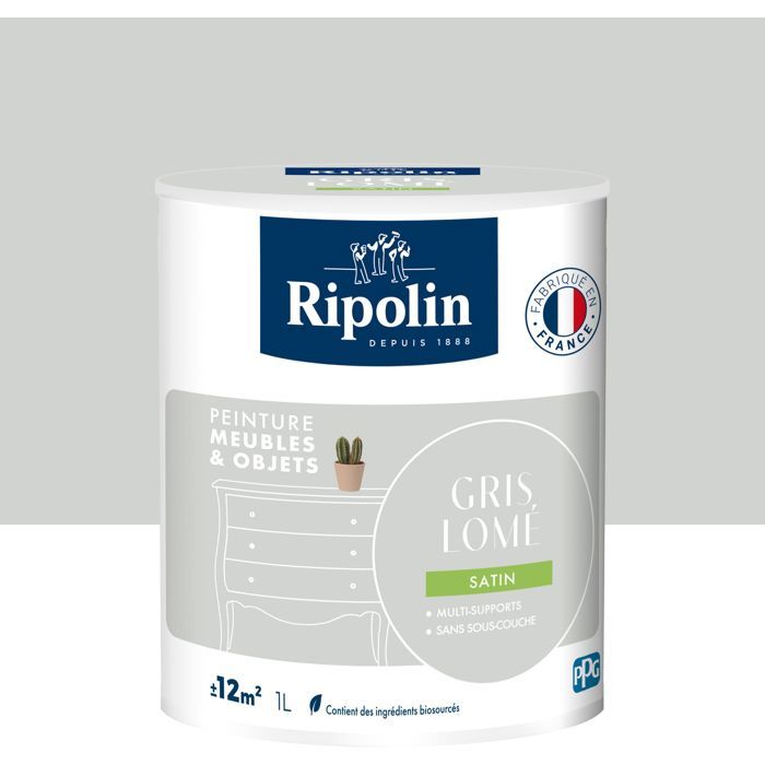 Ripolin Furniture Paint - Lomé Grey - Satin Finish - 1 L