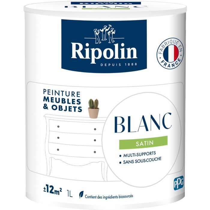 RIPOLIN Furniture and Object Paint - White - Satin - 1 L