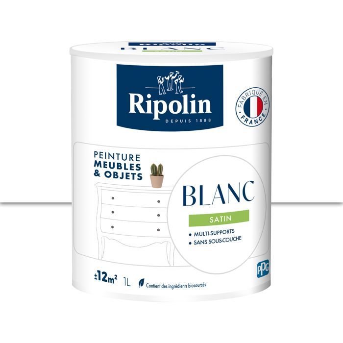 RIPOLIN Furniture and Object Paint - White - Satin - 1 L