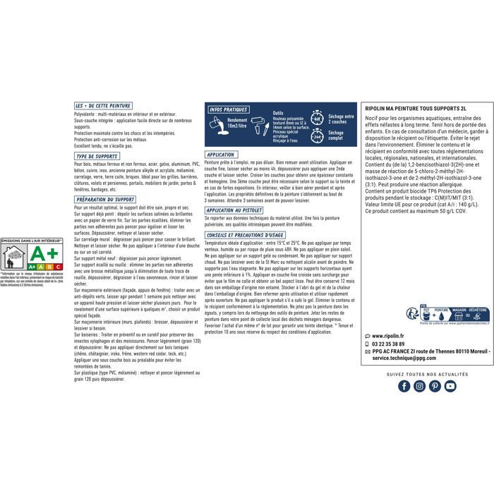 Ripolin Multi-surface Paint - White - Matte - 2 L
