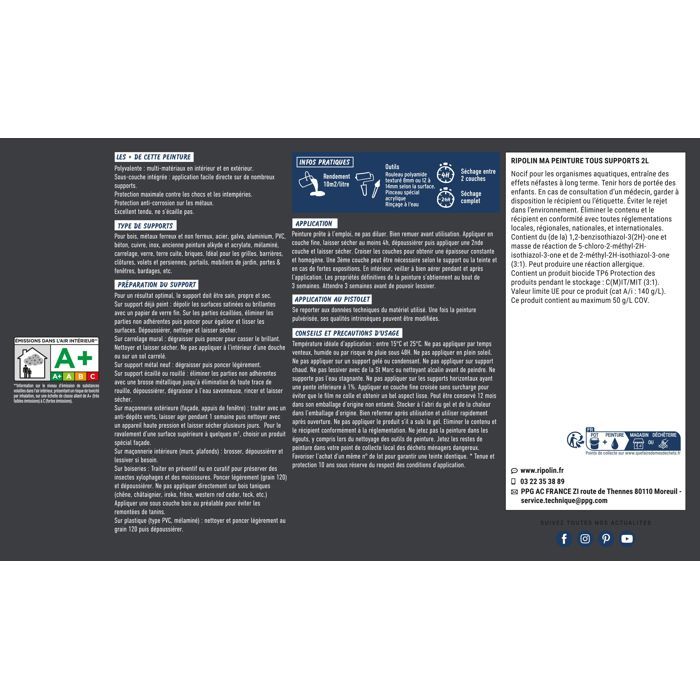 Ripolin Multi-surface Paint - Anthracite Grey - Matte - 2 L