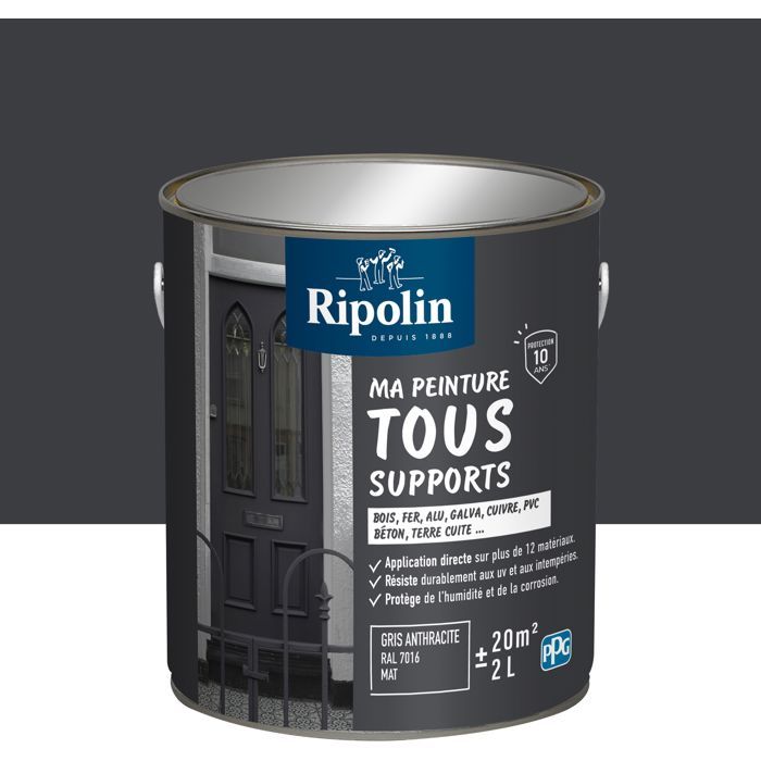 Ripolin Multi-surface Paint - Anthracite Grey - Matte - 2 L